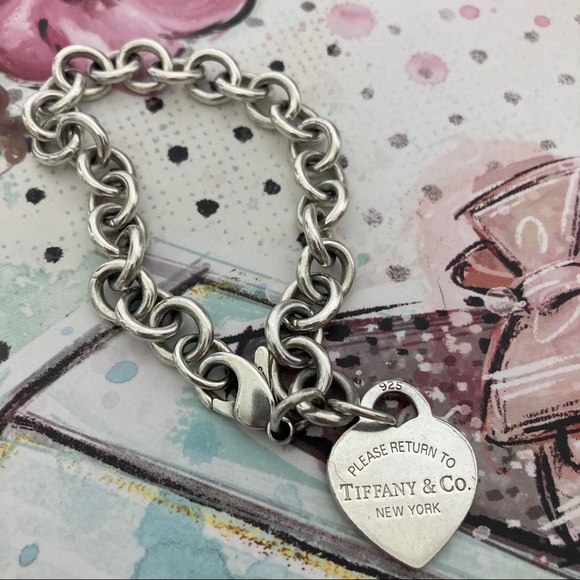 Tiffany & Co 925 Heart Tag Charm Bracelet - Picture 10 of 15